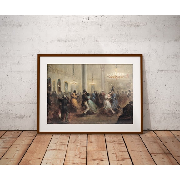 Vintage Masquerade Ball, Antique Ballroom Art Home Decor #370, Unframed Poster Size 12x18
