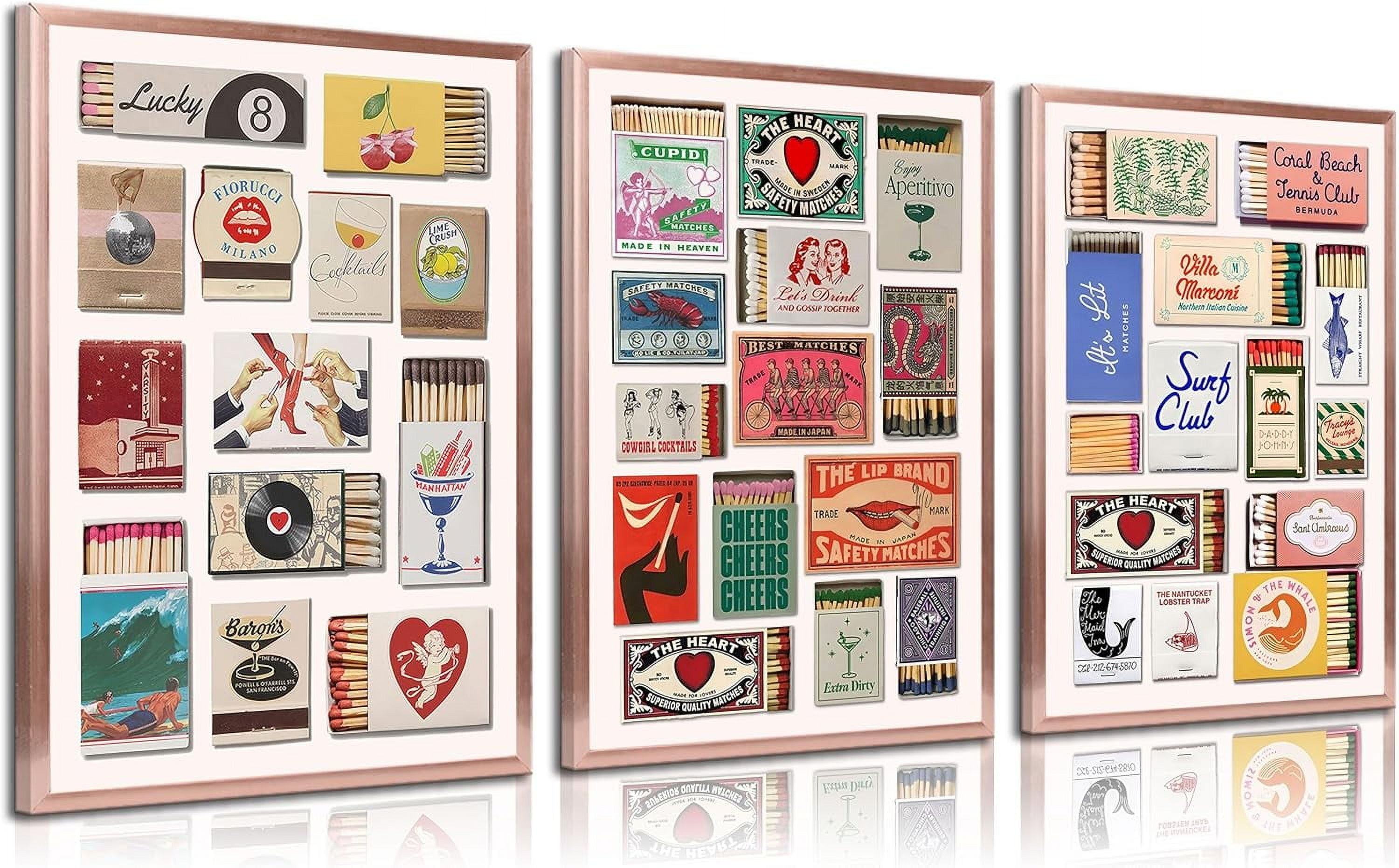 Vintage Matchbook Canvas Wall Art Trendy Coastal Cowgirl Bar Cart ...