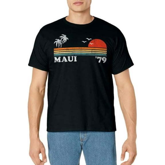Vintage Maui Hawaii Beach Retro Hawaiian Vacation 70s Gift T-Shirt