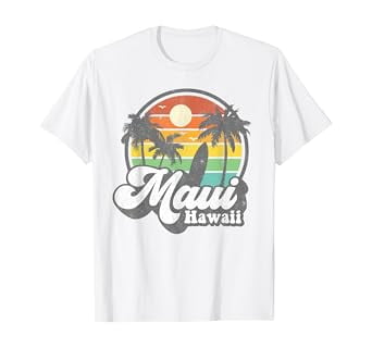 Vintage Maui Hawaii Hawaiian Beach Surfing 70's Surf Gift T-Shirt