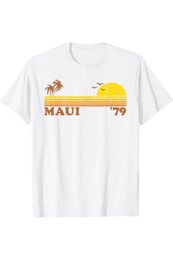 Vintage Maui Hawaii Retro Beach Surfing 70s Surf Summer Gift T-Shirt