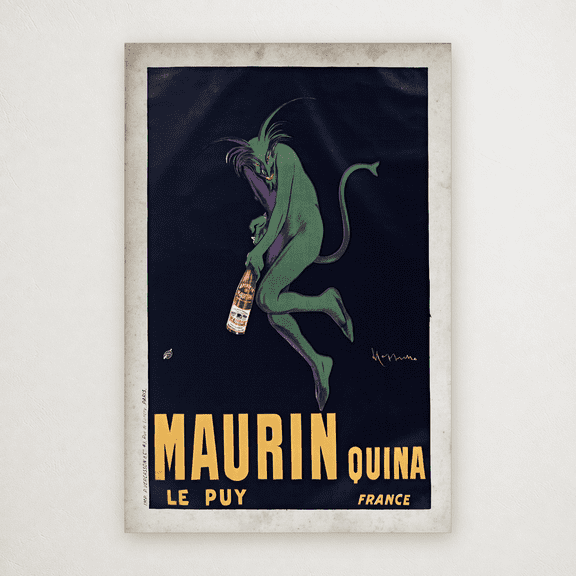 Vintage Maurin Quina Green Devil Poster c.1920s, French Liqueur Art - 24x36 - Print Only