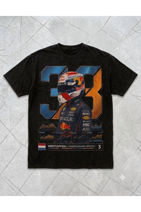 Vintage Max Verstappen 33 F1 Racing T-Shirt - Championship Driven Motorsport Graphic Tee