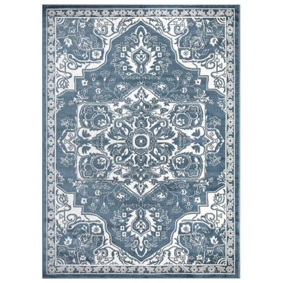 Vintage Medallion Blue 8 ft. x 10 ft. Area Rug