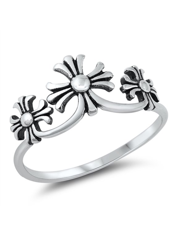 Vintage Medieval Crosses Ring .925 Sterling Silver Band Jewelry Female Male Unisex Size 10