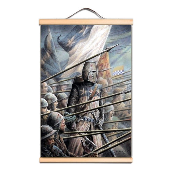 Vintage Medieval Crusader Warrior Art Poster Wall Chart - Decorate Your Room with This Knights Templar Canvas Scroll Painting 1,Multicolor,11.8X17.7 inches