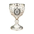 thumbnail image 1 of Vintage Medieval Goblet Drinking Glass, Metal Engraved Wine Cup, Decorative Shot Glass, Fantasy Theme Party Barware Desktop Decoration, Migroa European High-End Metal Wine Cup Silver, 1 of 9