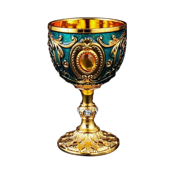 Vintage Medieval Goblet Drinking Glass Metal Wine Cup With Engraving Handmade Novelty For Party Supplies Home Decor
