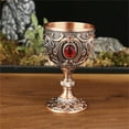 thumbnail image 1 of Vintage Medieval Metal Goblet - Engraved Chalice Wine Cup for Themed Parties, Home Decoration & Novelty Drinking Glass, 1 of 9