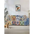 thumbnail image 1 of Vintage Mediterranean Couch Cover for Dogs, Blue and Yellow Tiles Texture Washable Sofa Covers Slipcover for Pets Dogs Futon Cover, Couch Recliner Covers, Oversized Chair Slipcover 71"x91", 1 of 9