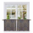 thumbnail image 1 of Vintage Mediterranean Tier Curtains 36 Inch Length, Retro Morocco Abstract Brown Blue Cafe Short Curtains for Bathroom Over Sink, Small Kitchen Curtain Light Filtering Drapes 2 Panels 27.5"Wx36"L, 1 of 8