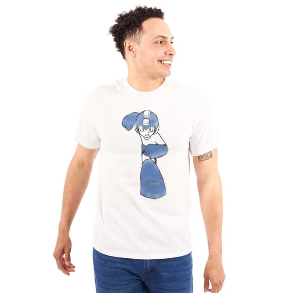 Vintage Mega Man Rockman Video Game Plus Size Crewneck Graphic Tee Shirt Brisco Brands 2X