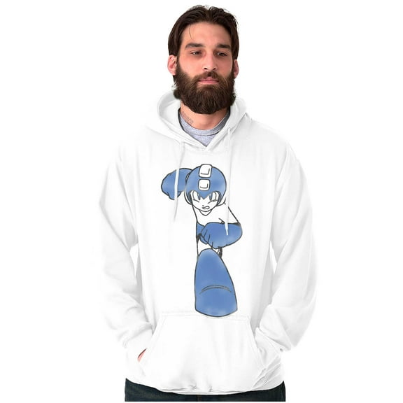 Vintage Mega Man Rockman Video Game Unisex Plus Fleece Graphic Hoodie Brisco Brands 5X