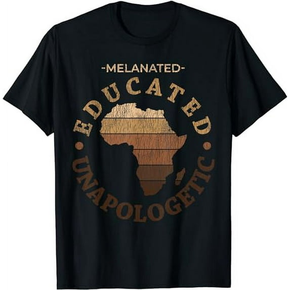 Vintage Melanated Educated Unapologetic Pride Black History T-Shirt