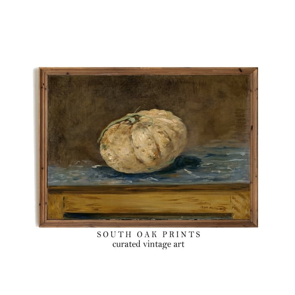 Vintage Melon Still Life Kitchen Print, Unframed Paper Poster 8x10in