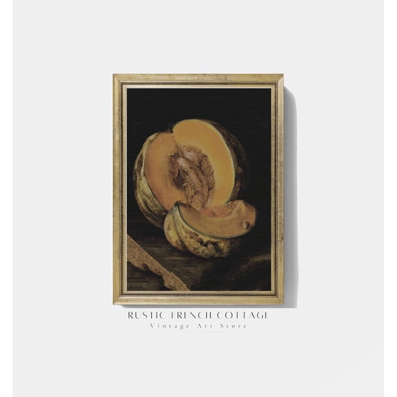 Vintage Melon Still Life Print, Unframed Paper Poster 8x10in