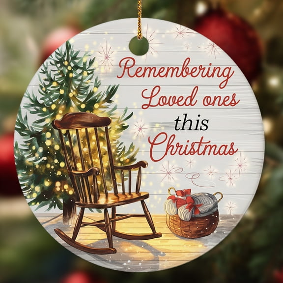 Vintage Memorial Christmas Ornaments, in Loving Memory Bereavement Keepsake Loss of Loved Ones Ceramic Ornament for Christmas Tree Hanging Decorations Gift