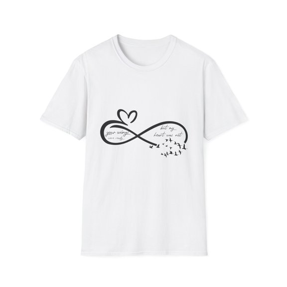 Vintage Memorial Heart Love Sign Grieving Positivity Husband Retro Love Memorials Uplifting Illustration Wife Unisex Softstyle T-Shirt