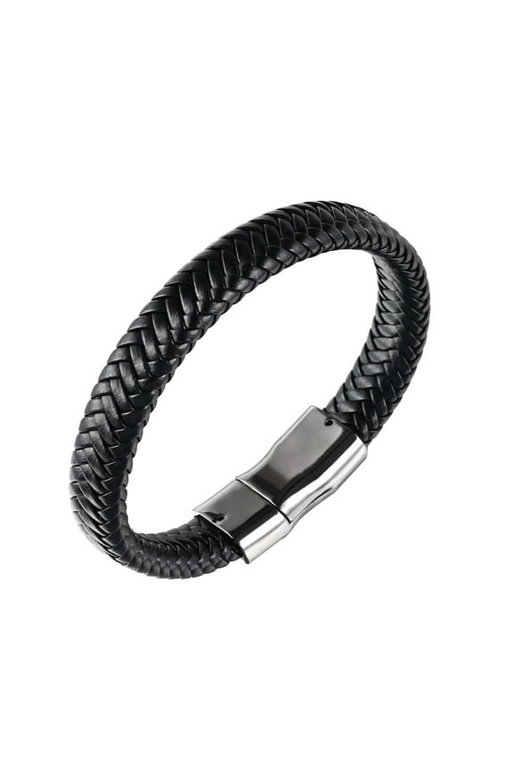 Vintage Men Weave Faux Leather Bracelet Bangle Wristband Party Jewelry Gift