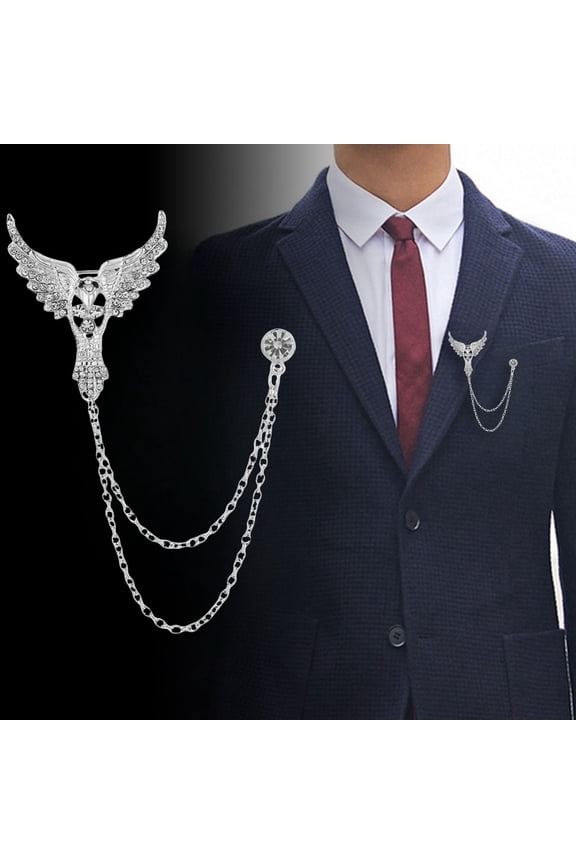 Vintage Men's Brooch, Eagle Animal Chain brooch,Suit Pin Badge Hanging Chains Collar Brooches,Husband Boyfriend Valentine's Day Anniversary Birthday Gift