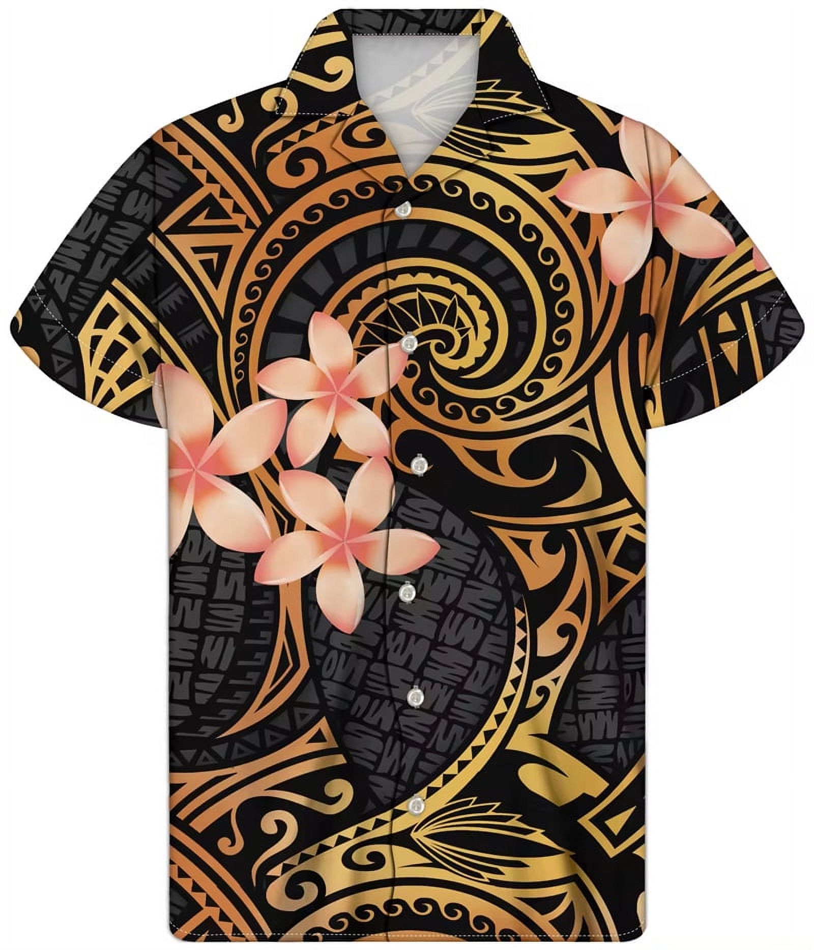 Polynesian Short Sleeve Shirt - Polynesian Tattoo Style Version 2 White main image 1