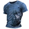 thumbnail image 1 of Vintage Men's Short Sleeve Shirt Compass Print T-shirt Nautical Tops Summer O-Neck Sweatshirt Tees Designer Daily Mens Clothing, 1 of 6