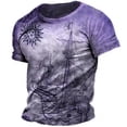 thumbnail image 1 of Vintage Men's Short Sleeve Shirt Compass Print T-shirt Nautical Tops Summer O-Neck Sweatshirt Tees Designer Daily Mens Clothing, 1 of 6