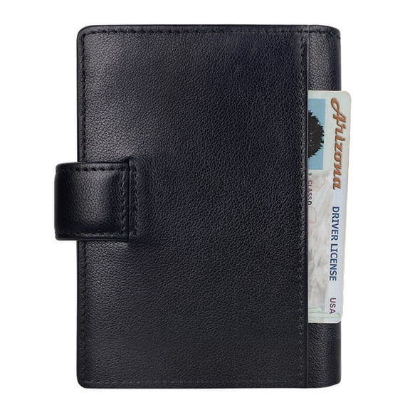 Vintage Men's Trifold Wallet Genuine Leather with RFID Blocking, Multiple Card Slots, ID Holder, Coin Pocket, Slim Minimalist, Gifts for Women, Black