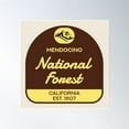 thumbnail image 1 of Vintage Mendocino National Forest Poster Wall Art, Modern Wall Decor, 24x24 UNFRAMED, 1 of 3