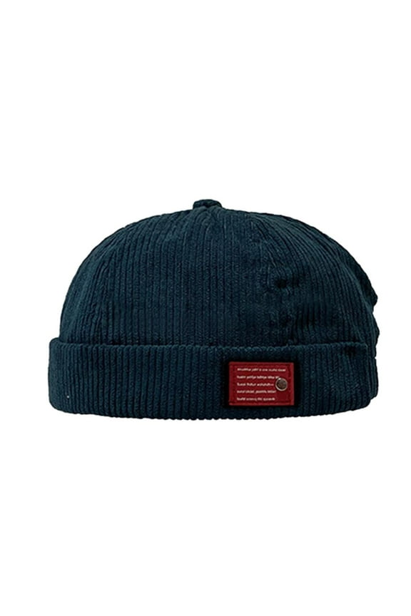 Mens Beanie Corduroy Docker Brimless Hat Unisex Cuff Cap Harbour B H7D0