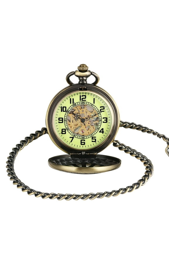 Vintage Mens Hand Winding Mechanical Movement Skeleton Pocket Watch TAPDRA Spare Part