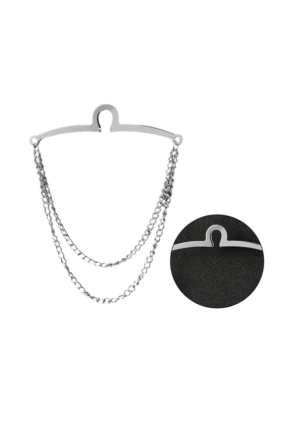 Vintage Mens Necktie Chain Fixed Metal Tie Clip Shirt Blouses Link Chain Jewelry Gift Business Wedding Tie Accessories