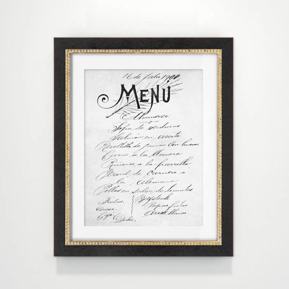 Vintage Menu Illustration Poster Farmhouse Kitchen Wall Art Unframed Paper Print