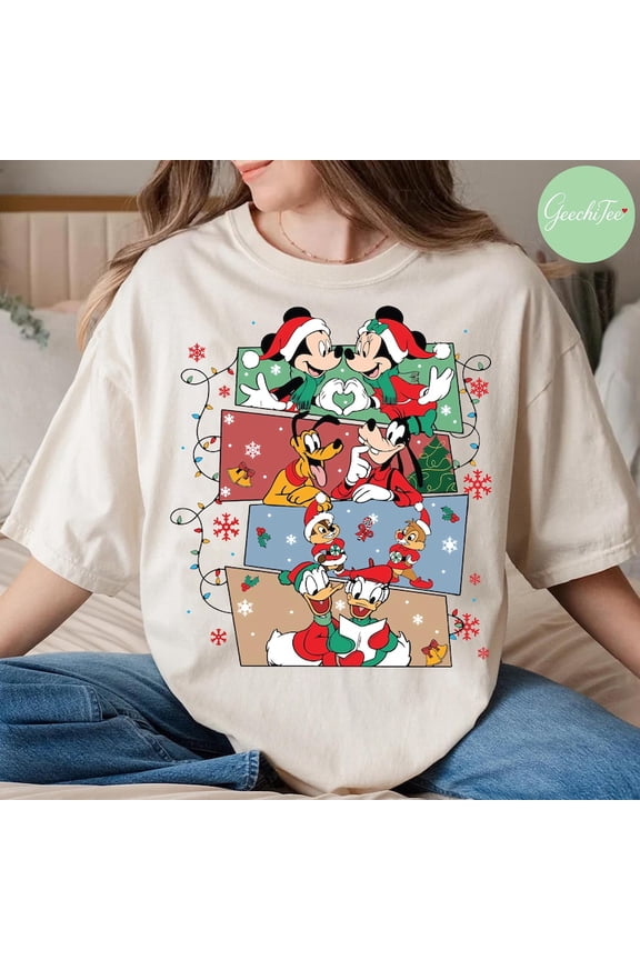 Vintage Merry Christmas Mickey And Friends Shirt, Mickey'S Very Merry Christmas Party Tshirt, Disney Christmas Tee, Disneyland Christmas Tee
