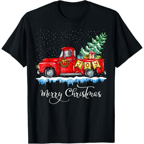 Vintage Merry Christmas Red Truck Old Fashioned Christmas T-Shirt Shirts