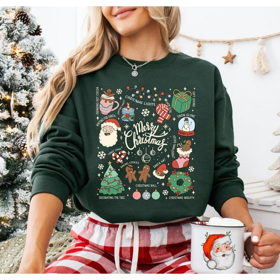Vintage Merry Christmas Sweatshirt, Holiday Season Graphic Shirt