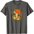 thumbnail image 1 of Vintage Merry Mushrooms 70s Retro Kitchen Unisex T-Shirt for Men Women Kids Toddler,Charcoal Color,Size YXL, 1 of 5