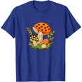 thumbnail image 1 of Vintage Merry Mushrooms 70s Retro Kitchen Unisex T-Shirt for Men Women Kids Toddler,Royal Blue Color,Size 5XL, 1 of 5