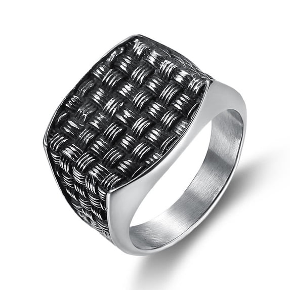 Vintage Mesh Woven Titanium Steel Ring For Men Skull Pattern Unisex 8mm Band Durable Everyday Wear Style Today