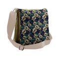 Vintage Messenger Bag, Blossoms Dragonflies, Unisex Crossbody, by