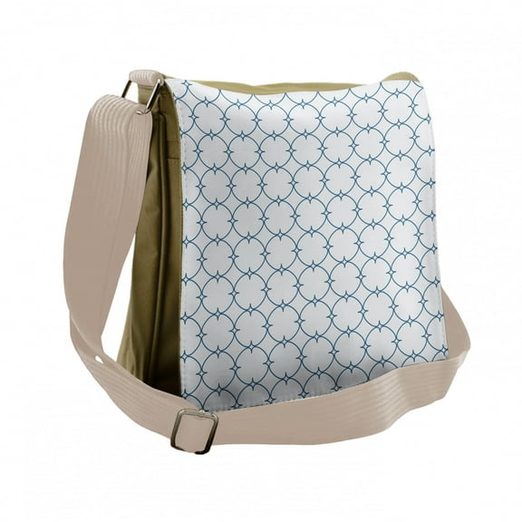 Vintage Messenger Bag, Checkered Simple Retro, Unisex Cross-body, by Ambesonne