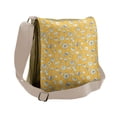 thumbnail image 1 of Vintage Messenger Bag, Meadow Flowers on Stripes, Unisex Cross-body, by Ambesonne, 1 of 2