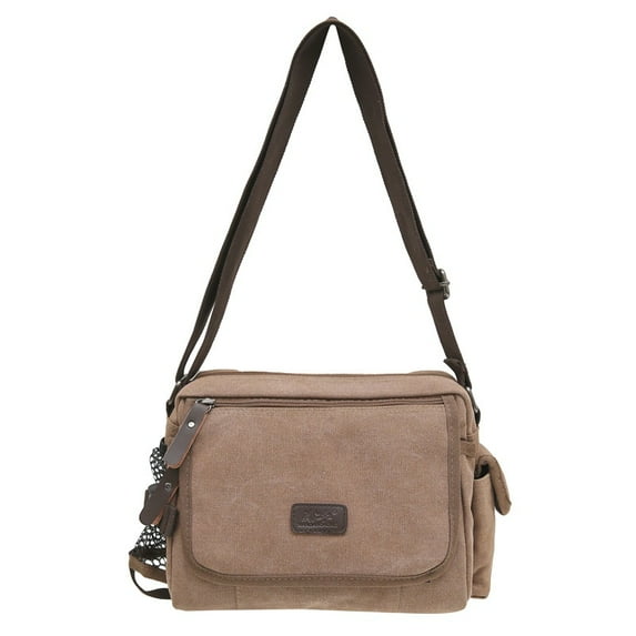 Vintage Messenger Canvas Bag Multi-Function Crossbody Shoulder Bag with Multiple Pockets, Adjustable Padded Shoulder Strap