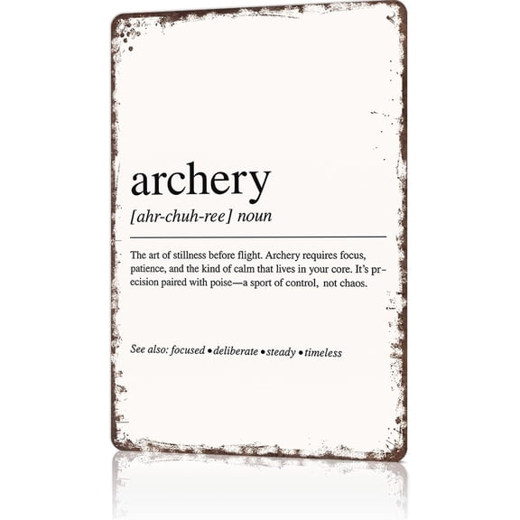 Vintage Metal Archery Definition Funny Wall Art Tin Sign for Man Cave Office Home Bedroom Decor 8 x 12 Inch