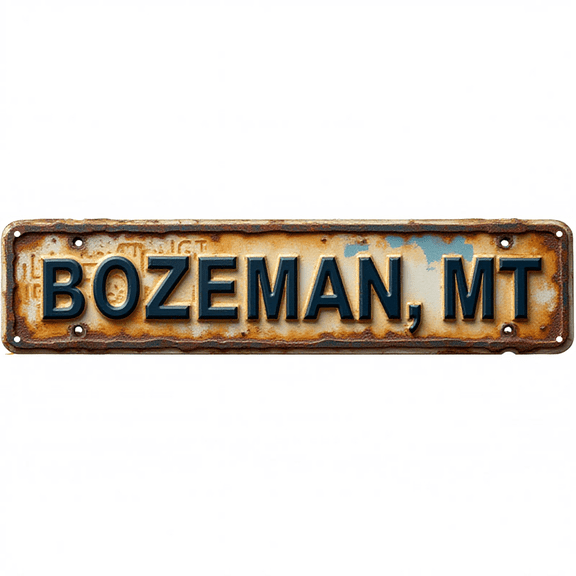 Vintage Metal Art 16*4 Inch BOZEMAN, MT Mountain State Pride Wall Decor