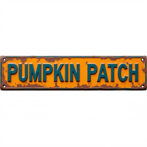 Vintage Metal Art 16x4 PUMPKIN PATCH Fall Autumn Decor