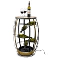 thumbnail image 1 of Vintage Metal Barrel Design Cascading Waterfall Floor Water Fountain with Tiering Wine Bottles Yard Art Decor, 1 of 8
