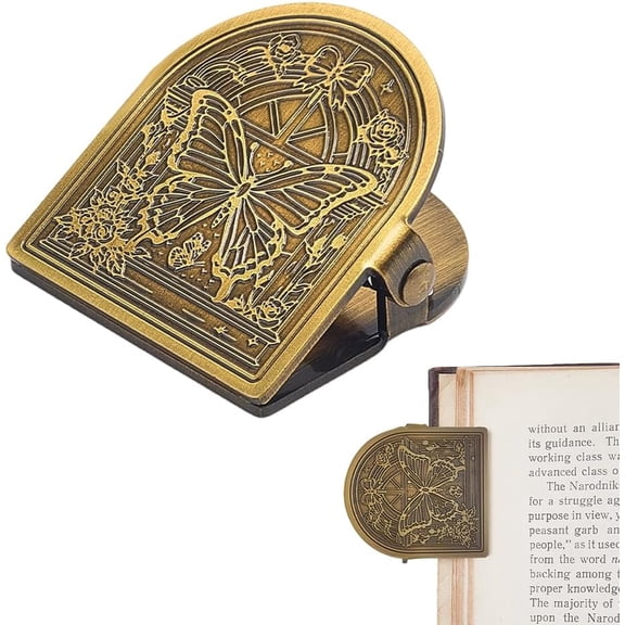 Vintage Metal Book Clip Journal Cilps Butterfly Metal Bronze Decorative Page Binder Clamp File Holder Bookmark for Notebook