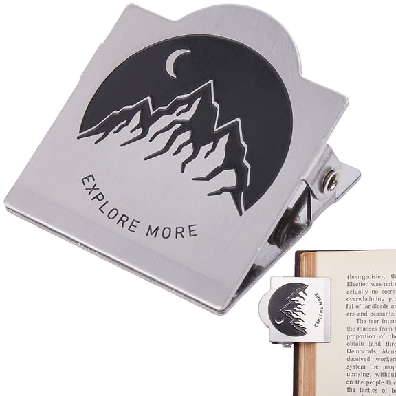 Vintage Metal Book Clip Travelers Notebook Binder Clips Mountain Moon Pattern Small Binder Clamps Documents File Organizer Journaling