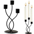 thumbnail image 1 of Vintage Metal Candle Holders,8.67 Inch Black 2-Arm Candlestick Holder Taper Candle Stand for Wedding Table Centerpiece Decor,Christmas Thanksgiving Party Ornament,1 Pack, 1 of 6